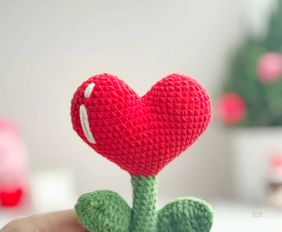 ❤️🌱 Heart Plant Crochet Pattern  Valentine’s DIY