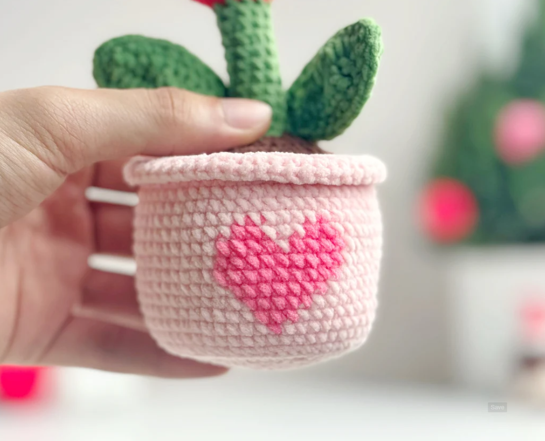 ❤️🌱 Heart Plant Crochet Pattern  Valentine’s DIY