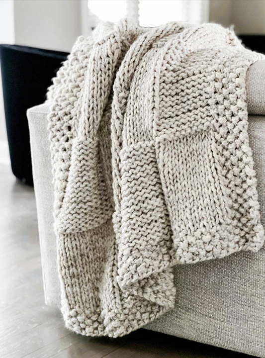 🧶 Knitting Pattern 🧺 Basketweave Blanket Throw Afghan