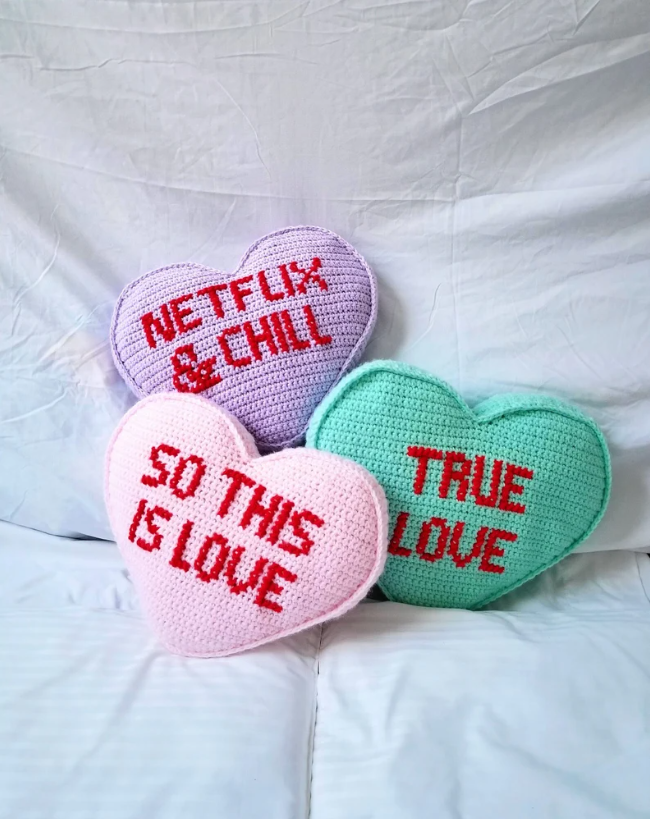 ❤️ Valentine's Day Candy Heart Pillow 🧸