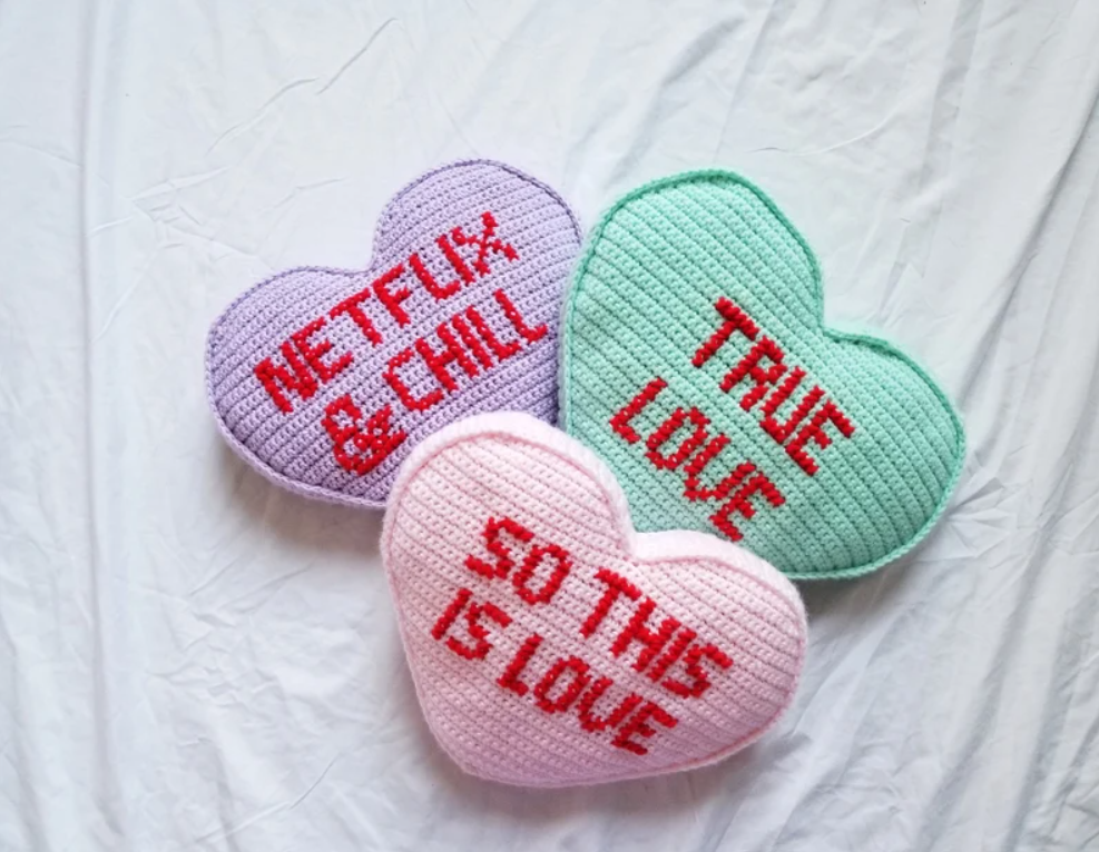 ❤️ Valentine's Day Candy Heart Pillow 🧸