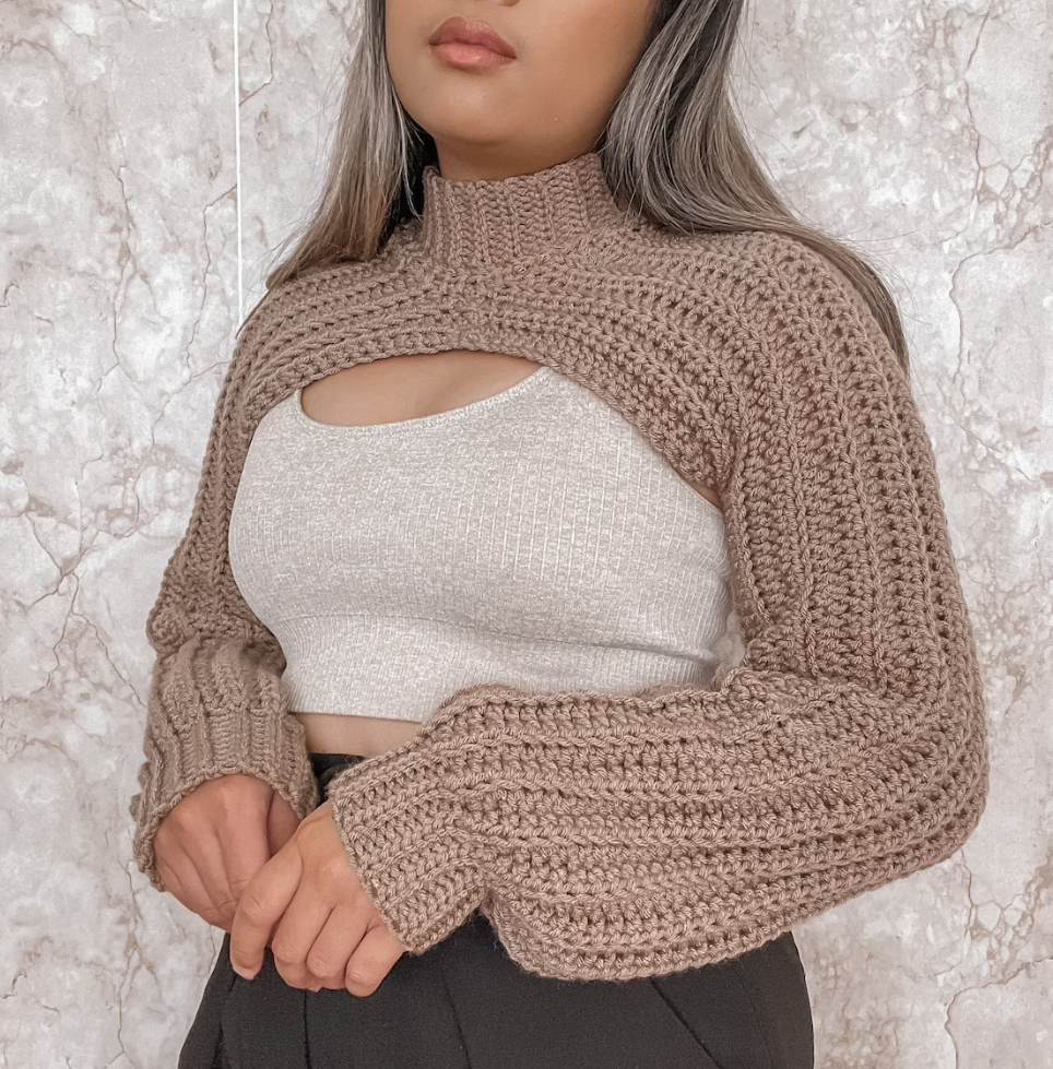 Silva Shrug 🧶 Ribbed Mock Neck  All Sizes 📏